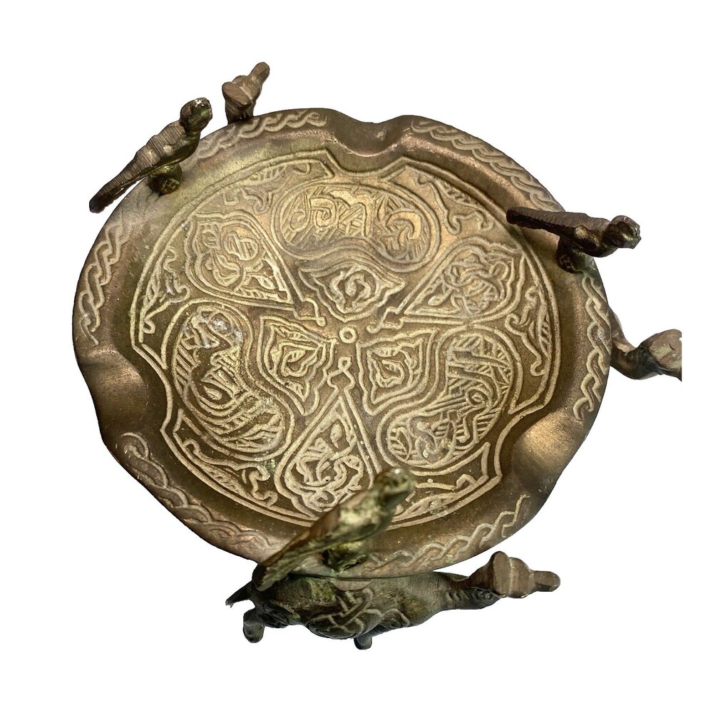 Vintage Brass Camel Trinket Tray Dish Jewelry Pocket Change Mid Century Ashtray